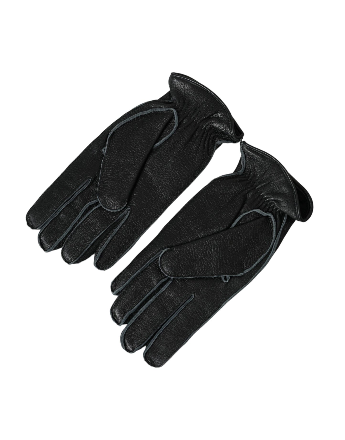 Dolce &amp; Gabbana – Handgelenklange Handschuhe aus schwarzem Hirschleder