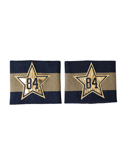 Dolce &amp; Gabbana Schwarz-Gold-Logo-Stern 84 Viskose-Armband