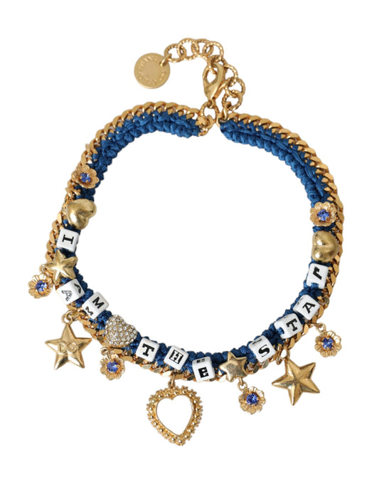 Dolce &amp; Gabbana – Goldfarbenes Messingkettenarmband „Iam The Star“