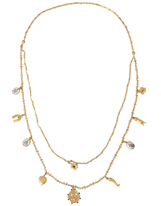 Dolce &amp; Gabbana – Statement-Halskette „Sicily“ aus Messing mit goldfarbener Kette