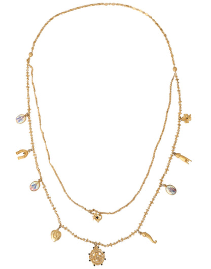 Dolce &amp; Gabbana – Statement-Halskette „Sicily“ aus Messing mit goldfarbener Kette