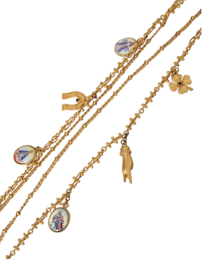 Dolce &amp; Gabbana – Statement-Halskette „Sicily“ aus Messing mit goldfarbener Kette