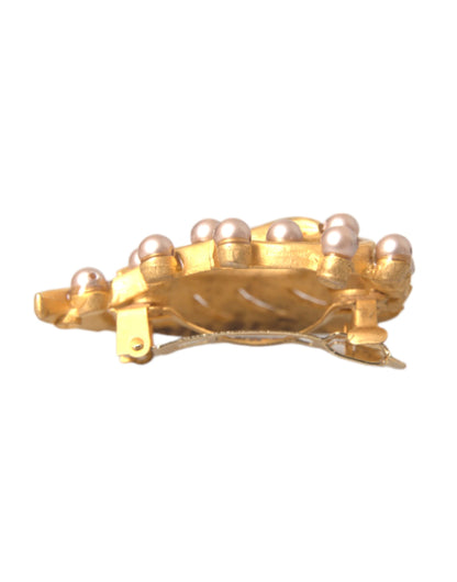 Dolce &amp; Gabbana – Haarnadel mit Blattverzierung aus Messing in Gold