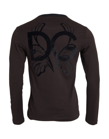 Dolce &amp; Gabbana Brauner Pullover mit Rundhalsausschnitt und DG-Logo