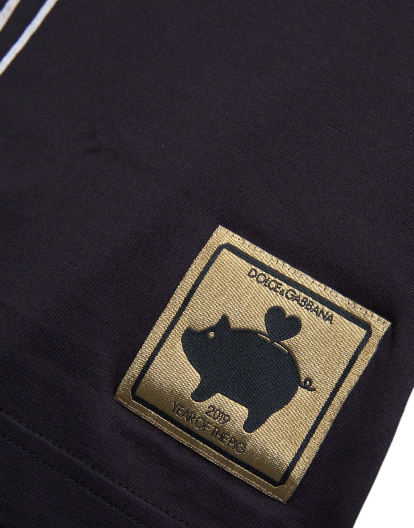 Dolce &amp; Gabbana Black Cotton 2019 Year of the Pig T-shirt