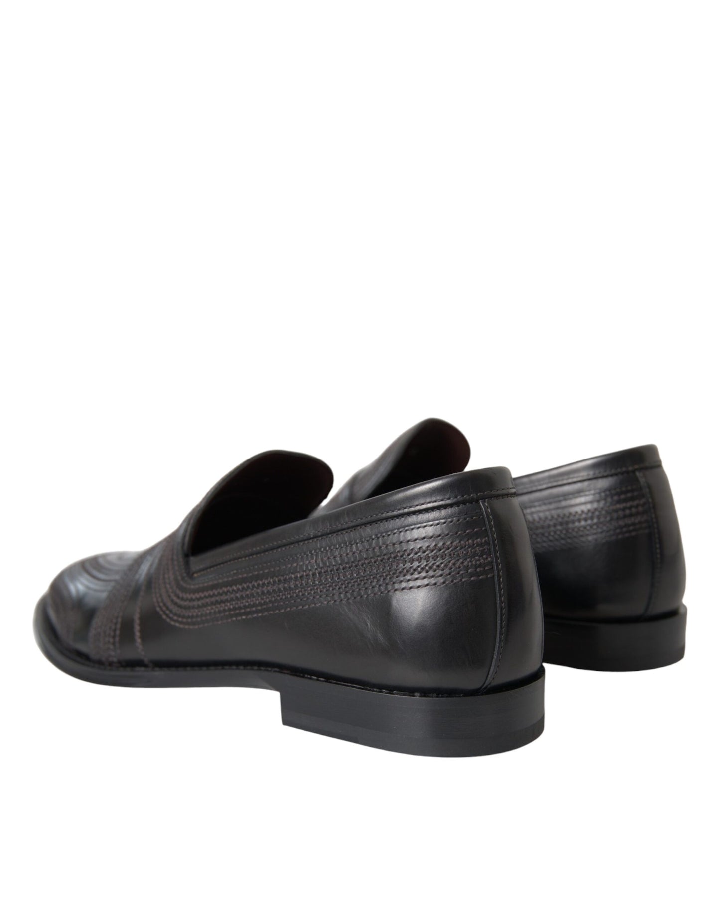 Dolce &amp; Gabbana Black Brown Leather Loafer Men Dress Shoes