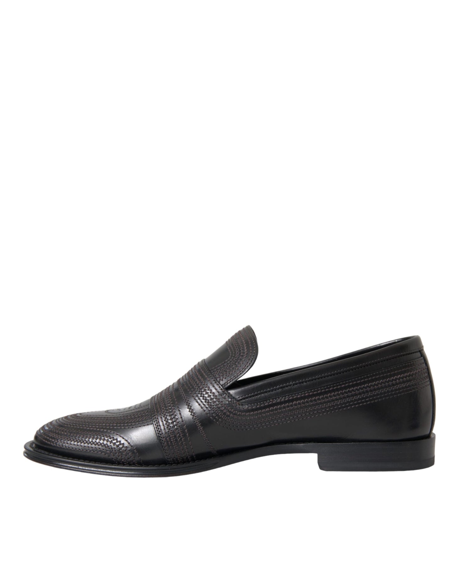 Dolce &amp; Gabbana Black Brown Leather Loafer Men Dress Shoes