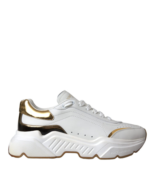 Dolce &amp; Gabbana – Daymaster – Sneaker aus Leder in Weißgold