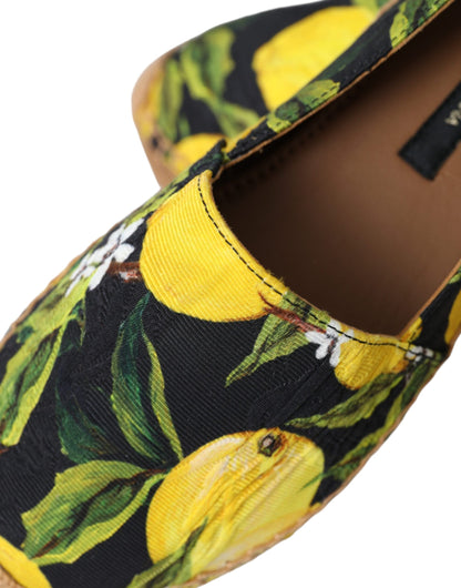 Dolce &amp; Gabbana – Mehrfarbige Zitronen-Espadrilles zum Hineinschlüpfen