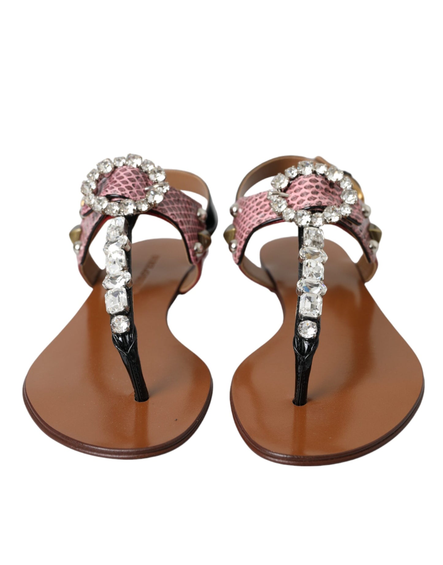 Dolce &amp; Gabbana Multicolor Crystal Sandalen Flip Flops Schuhe