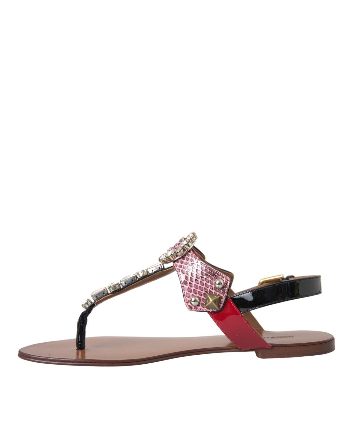 Dolce &amp; Gabbana Multicolor Crystal Sandalen Flip Flops Schuhe
