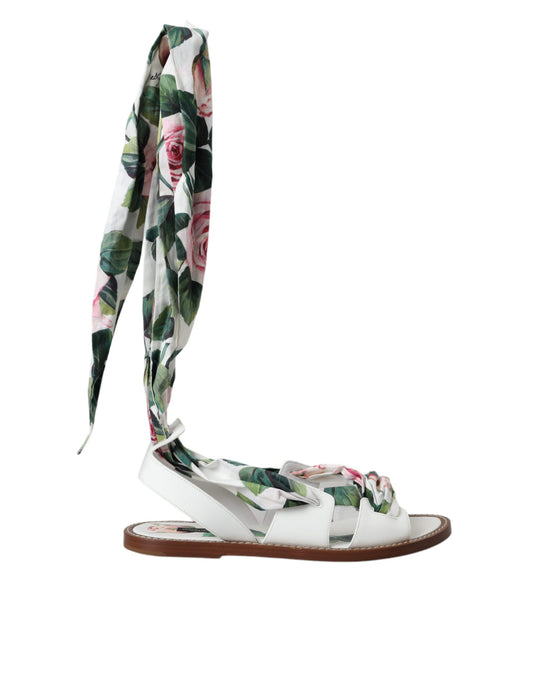 Dolce &amp; Gabbana Sandalen mit mehrfarbigem Blumendruck und Knöchelriemen