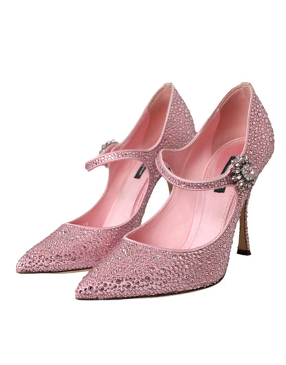Dolce &amp; Gabbana Rosa Strass Kristall Heels Pumps Schuhe