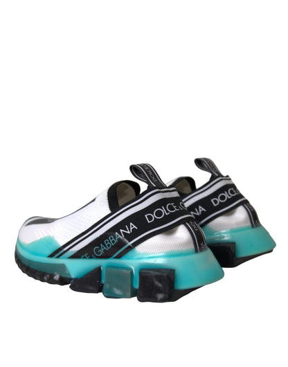 Dolce &amp; Gabbana Schwarz Weiß Blau Slip On Sorrento Sneakers Schuhe