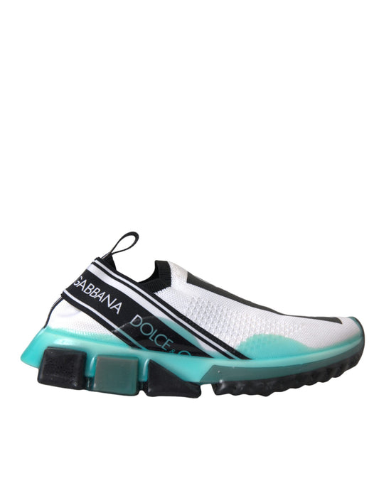 Dolce &amp; Gabbana Schwarz Weiß Blau Slip On Sorrento Sneakers Schuhe