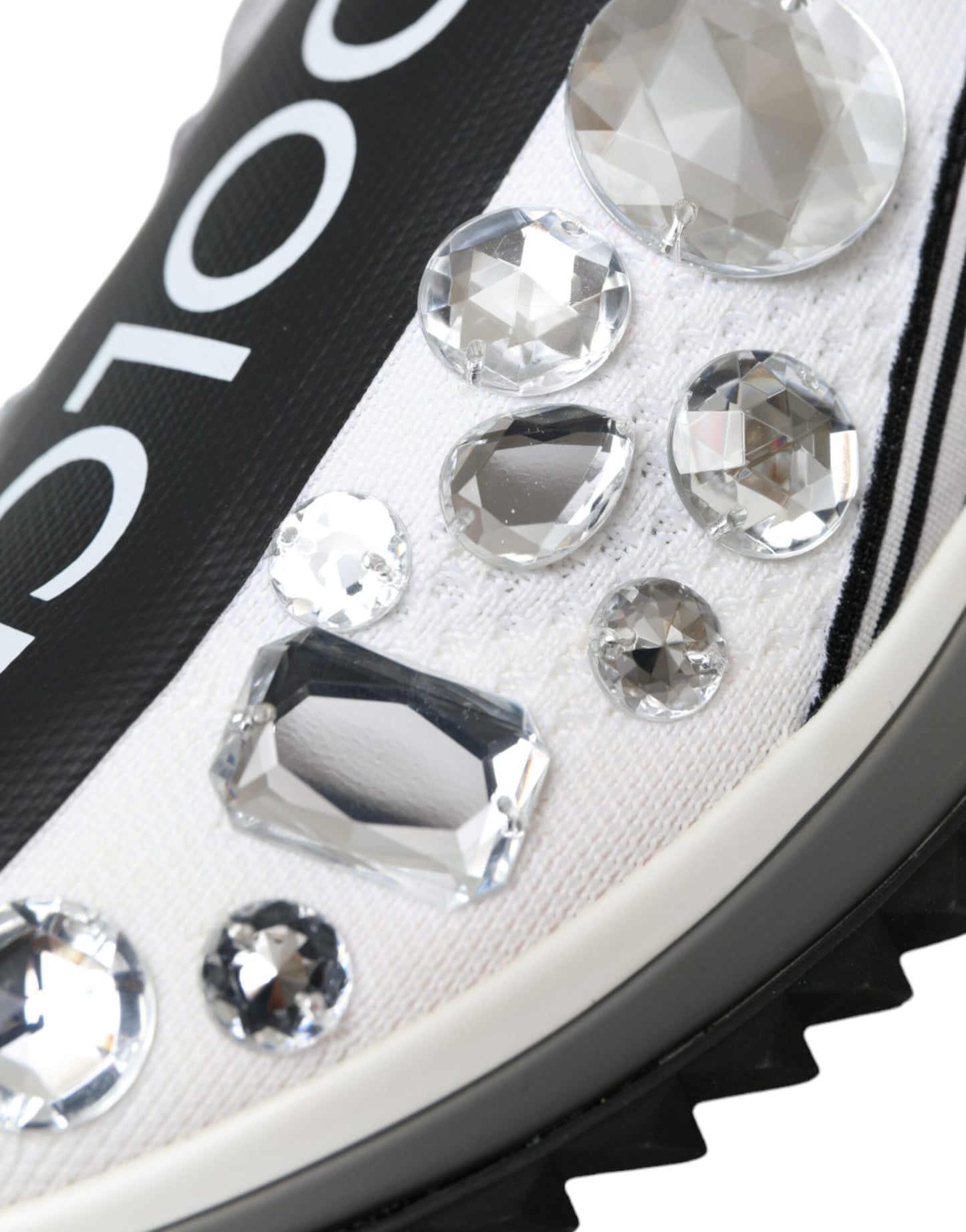 Dolce &amp; Gabbana Weiße Sorrento Kristalle Sneakers Schuhe