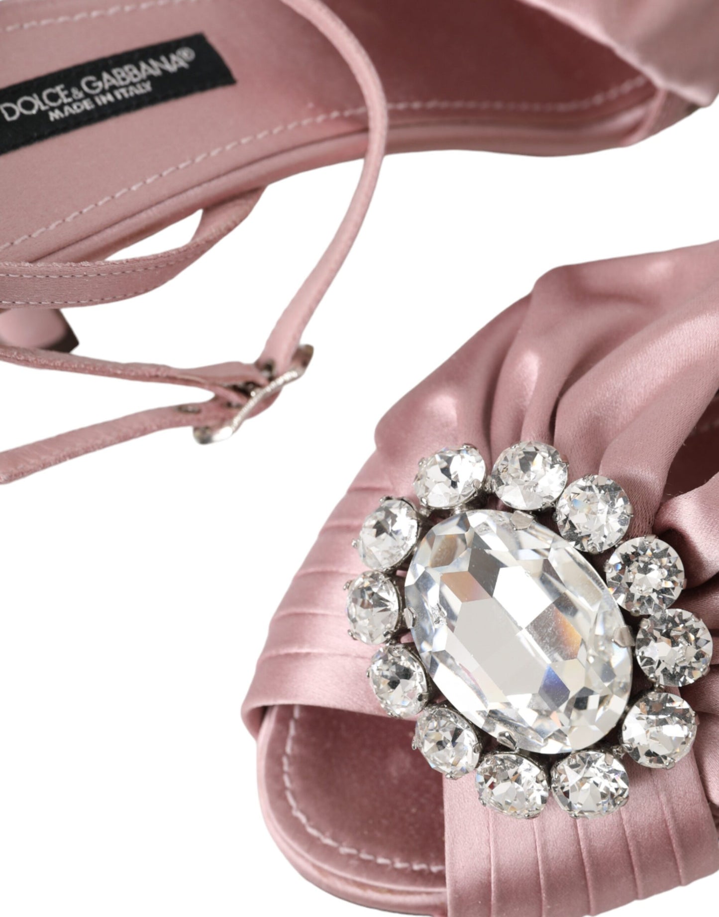 Dolce &amp; Gabbana Pink Keira Crystal Heels Sandalen Schuhe