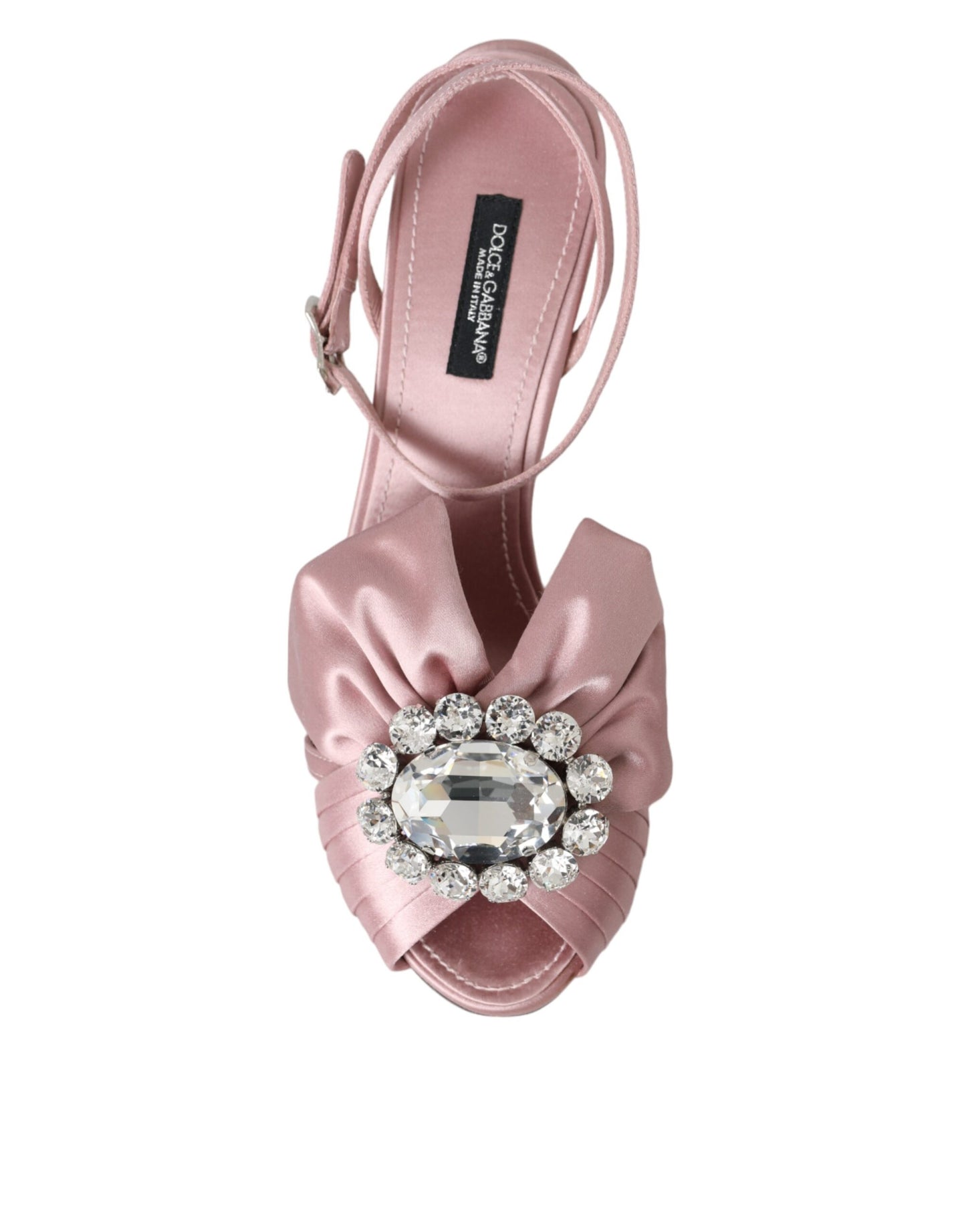 Dolce &amp; Gabbana Pink Keira Crystal Heels Sandalen Schuhe