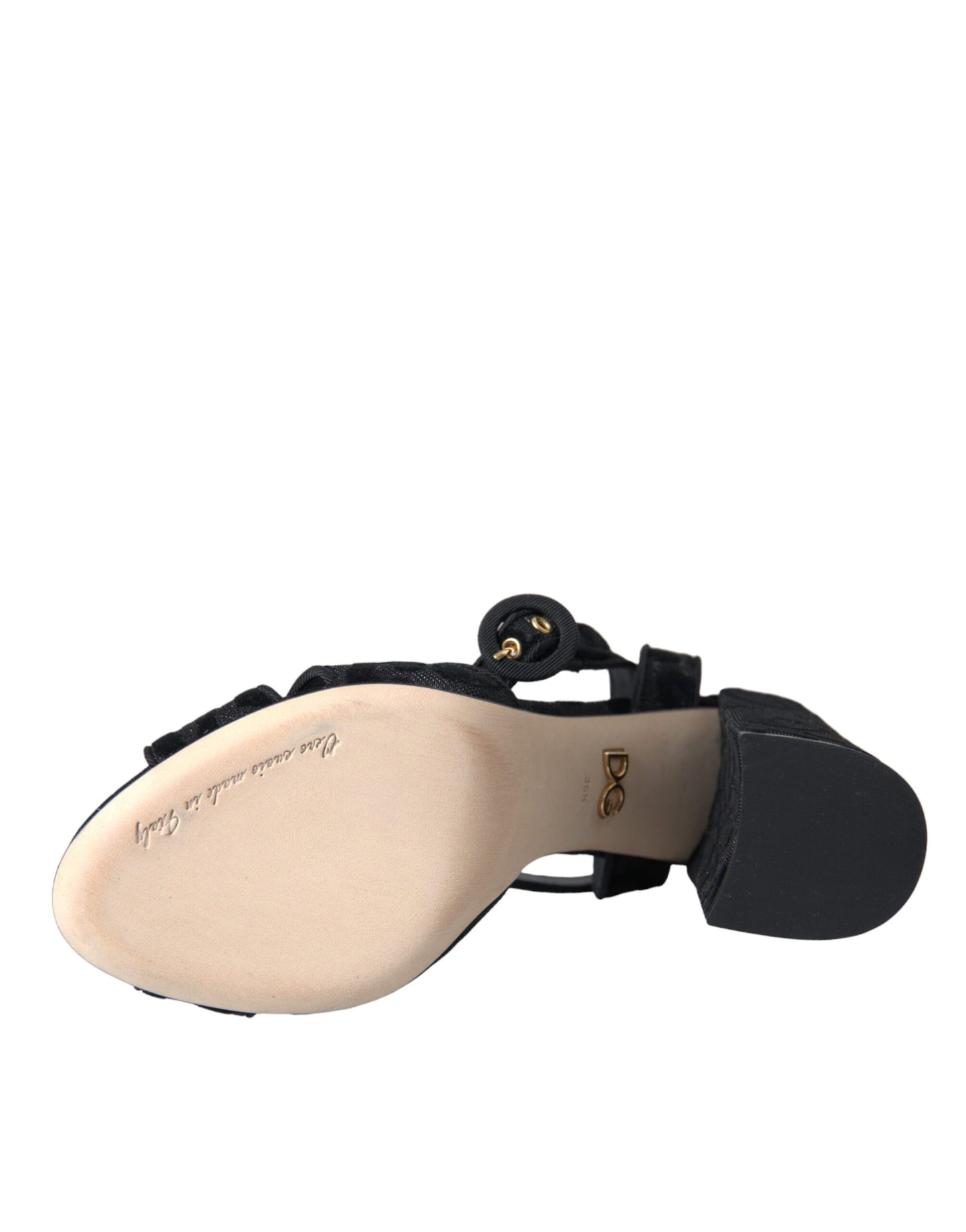 Dolce &amp; Gabbana Schwarze Leoparden-Wildleder-Absatzsandalen