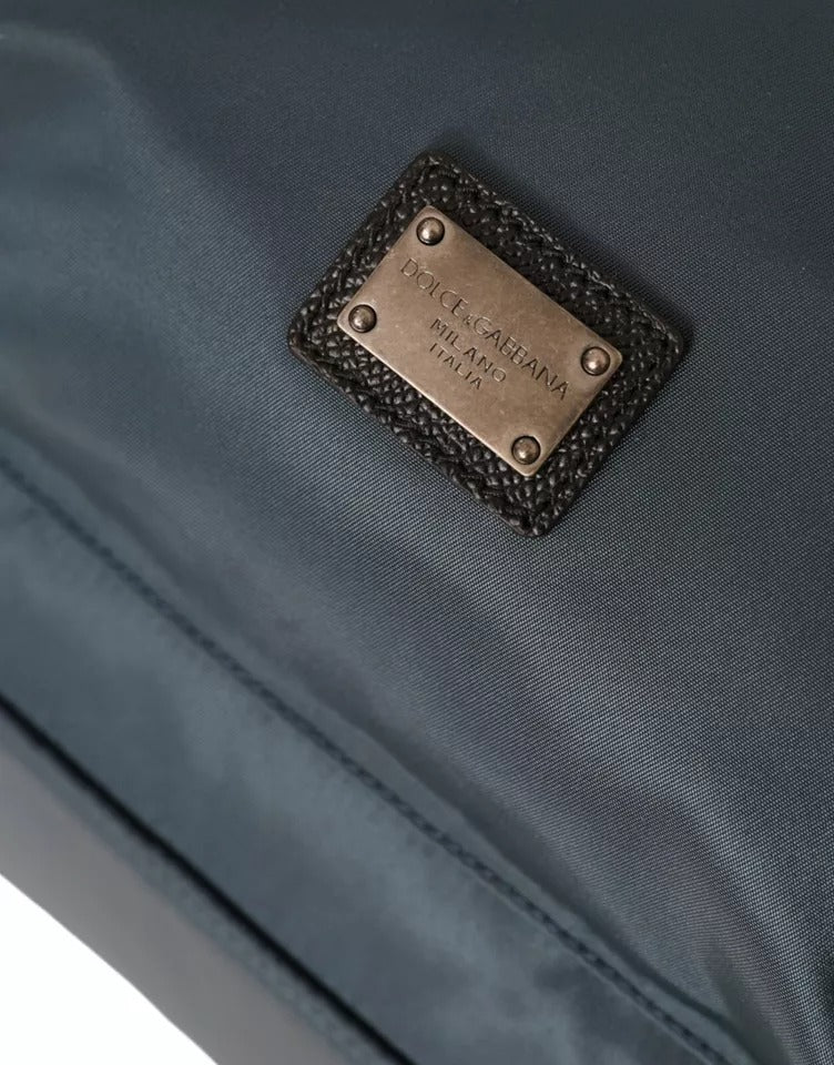Dolce &amp; Gabbana Blue Nylon #DGFamily Patch Men Backpack Bag