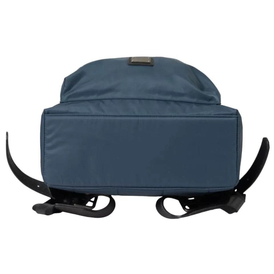 Dolce &amp; Gabbana Blue Nylon #DGFamily Patch Men Backpack Bag