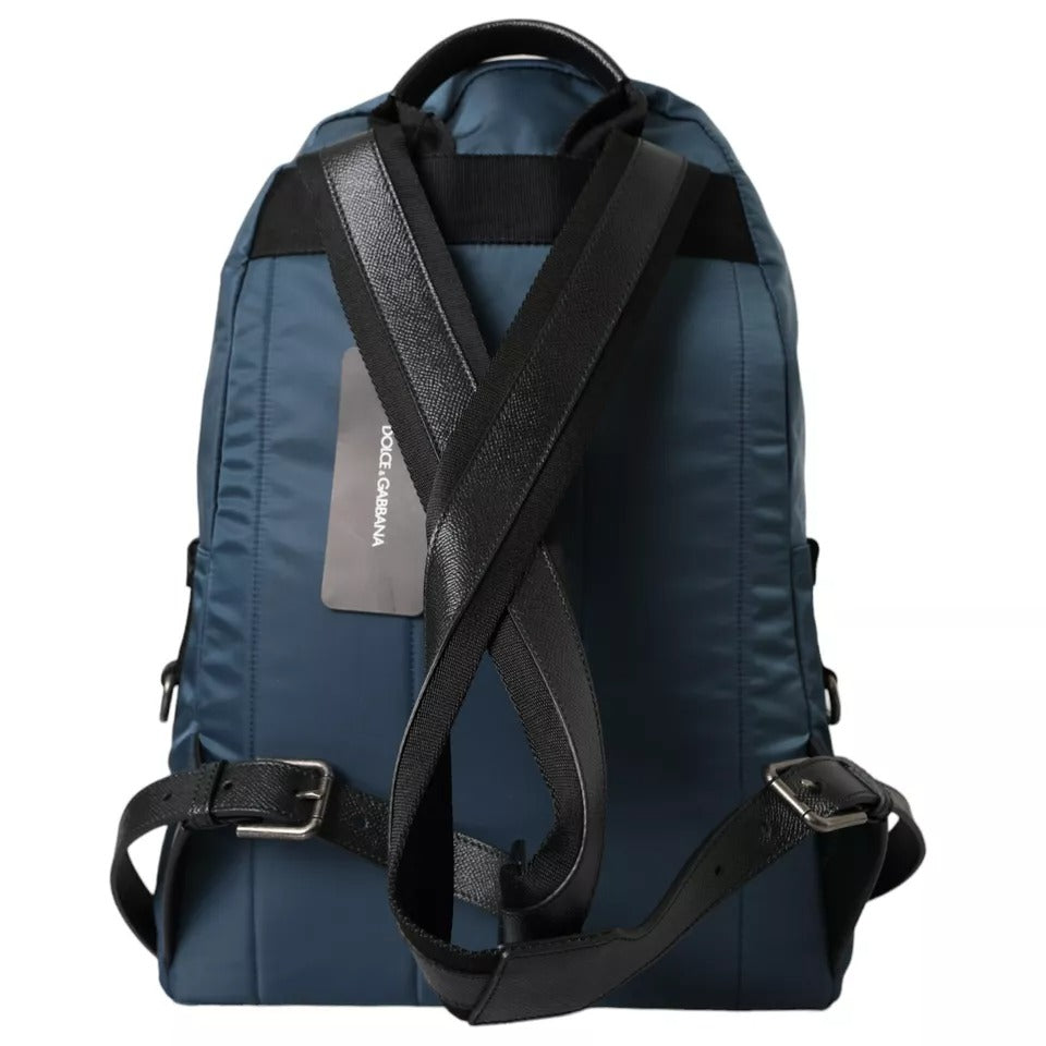Dolce &amp; Gabbana Blue Nylon #DGFamily Patch Men Backpack Bag