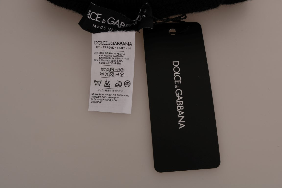 Dolce &amp; Gabbana Schwarze Stretch-Strumpfhosen aus Kaschmir-Seide