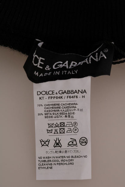 Dolce &amp; Gabbana Schwarze Stretch-Strumpfhosen aus Kaschmir-Seide