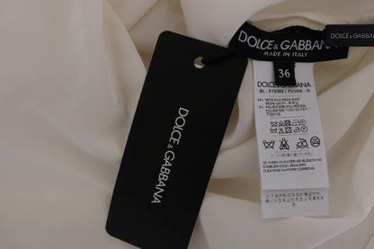 Dolce &amp; Gabbana Weiße Seidenbluse „Italia Is Love“