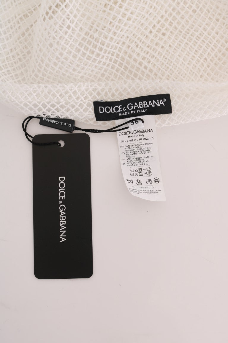 Dolce &amp; Gabbana Transparentes Tanktop aus weißem Netz