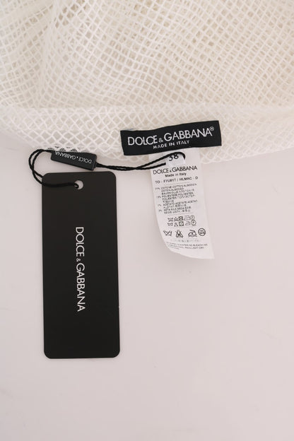 Dolce &amp; Gabbana Transparentes Tanktop aus weißem Netz