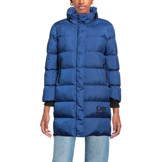 Love Moschino – Schicke, lange Daunenjacke mit Logodetail