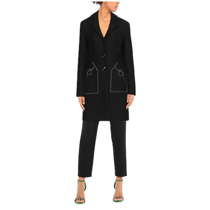 Love Moschino Schwarzer Wollmantel für Damen