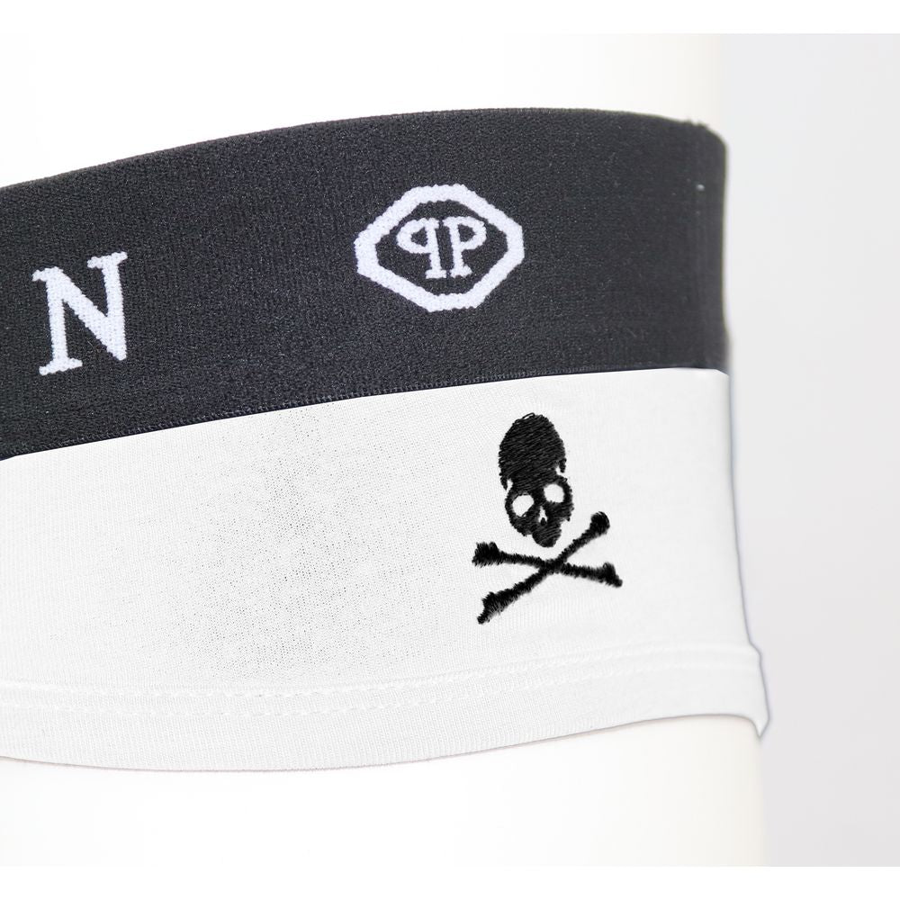 Philipp Plein Weiße Herren-Boxershorts aus Baumwolle