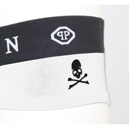 Philipp Plein Weiße Herren-Boxershorts aus Baumwolle