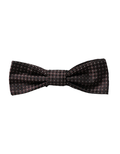 Dolce &amp; Gabbana Braune Fantasy-Seide, verstellbarer Halsausschnitt, Papillon-Fliege für Herren