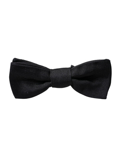 Dolce &amp; Gabbana Herrenfliege mit verstellbarem Halsausschnitt, schwarze Seide