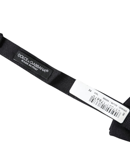 Dolce &amp; Gabbana Herrenfliege mit verstellbarem Halsausschnitt, schwarze Seide