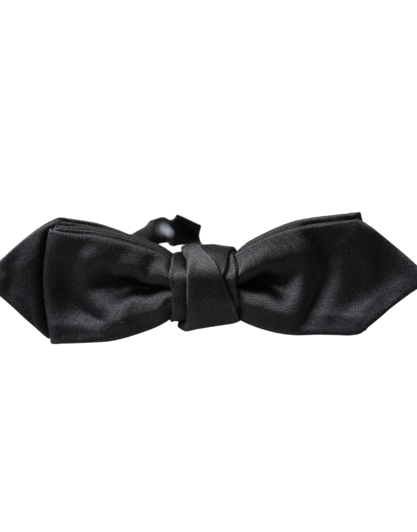 Dolce &amp; Gabbana Schwarze Satin-Seiden-Fliege für Herren mit verstellbarem Hals