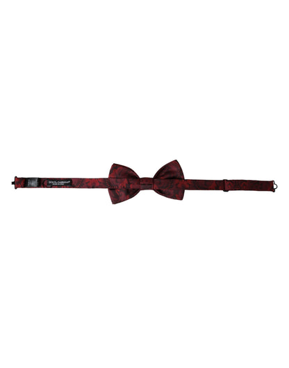 Dolce &amp; Gabbana Rote Seidenfliege mit Blumenmuster und verstellbarem Halsausschnitt für Herren