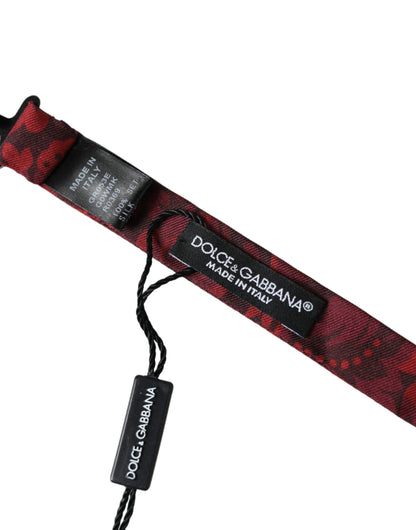 Dolce &amp; Gabbana Rote Seidenfliege mit Blumenmuster und verstellbarem Halsausschnitt für Herren