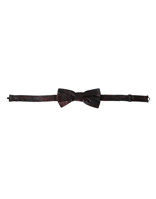 Dolce &amp; Gabbana Rot-Schwarze Fliege mit Blumenmuster, verstellbarer Halsausschnitt