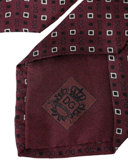 Dolce &amp; Gabbana – Verstellbare Herrenkrawatte aus kastanienbrauner Seide mit Markenlogo