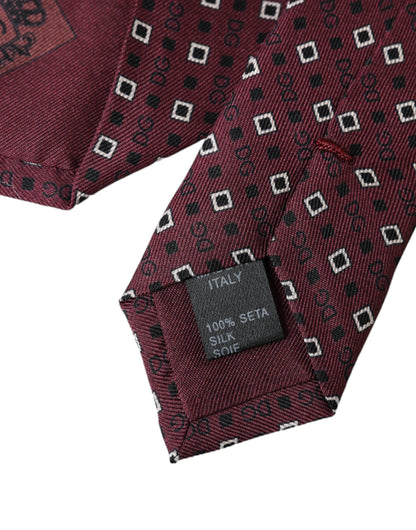 Dolce &amp; Gabbana – Verstellbare Herrenkrawatte aus kastanienbrauner Seide mit Markenlogo