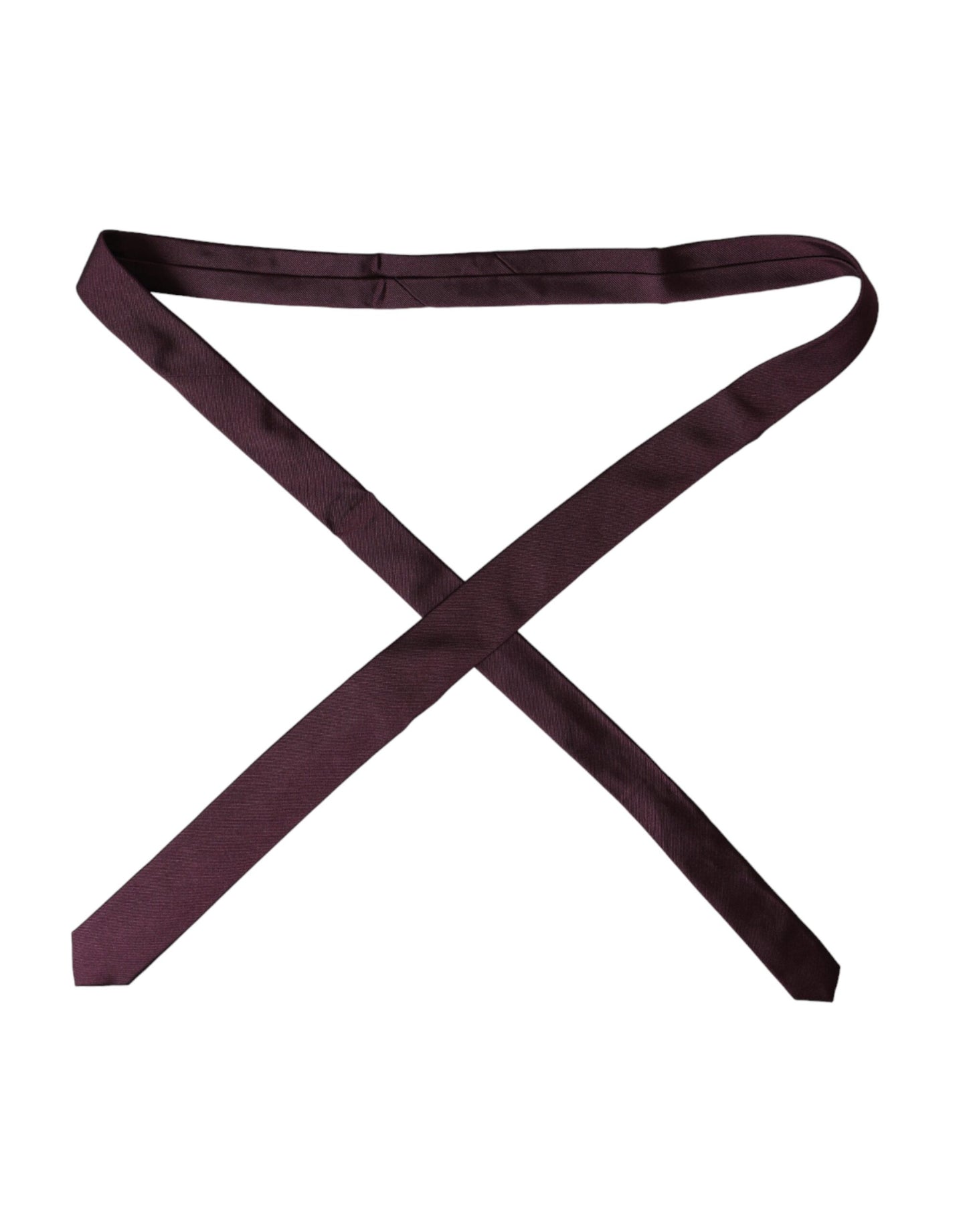 Dolce &amp; Gabbana Bordeaux Solid 100% Silk Adjustable Men Tie
