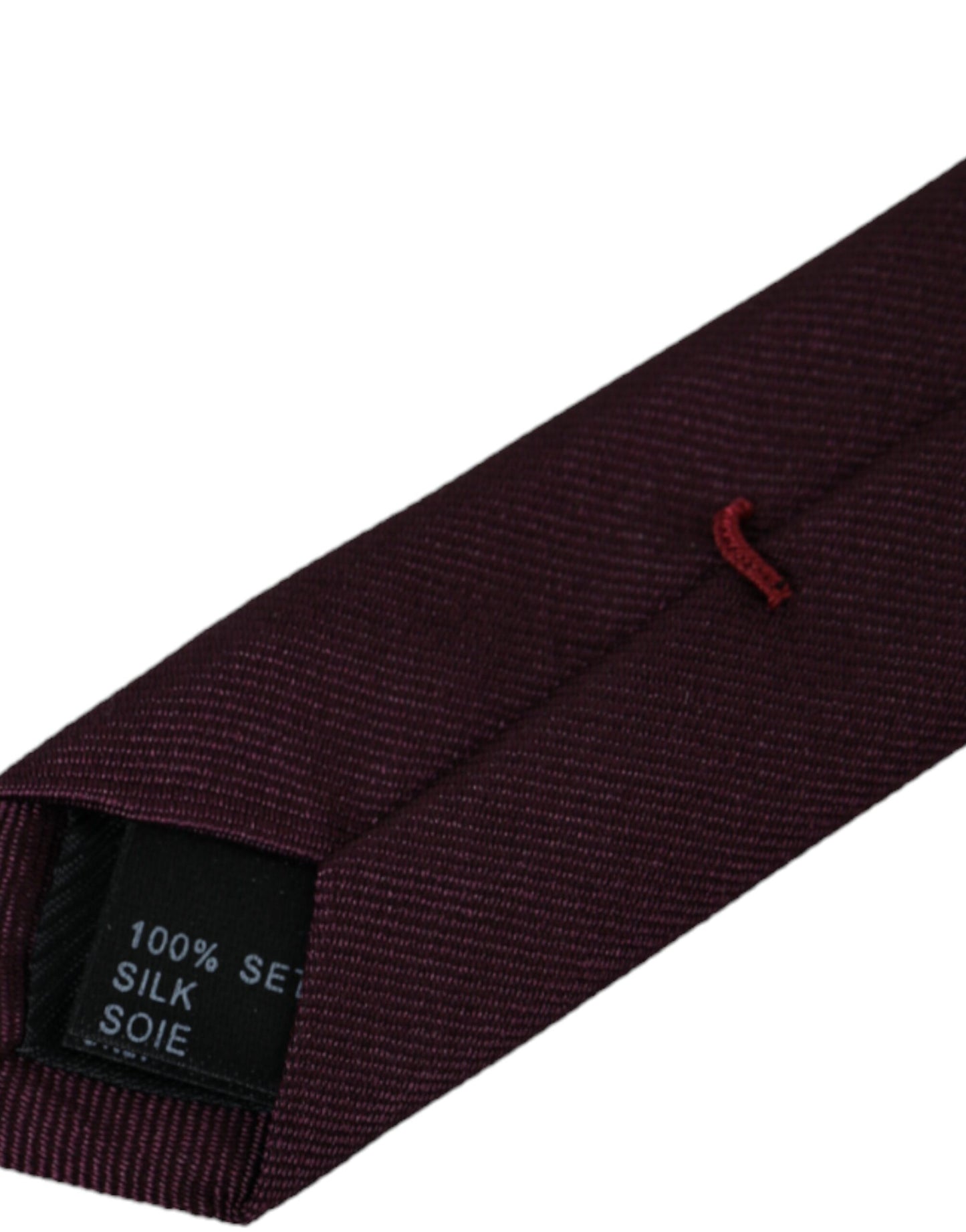 Dolce &amp; Gabbana Bordeaux Solid 100% Silk Adjustable Men Tie