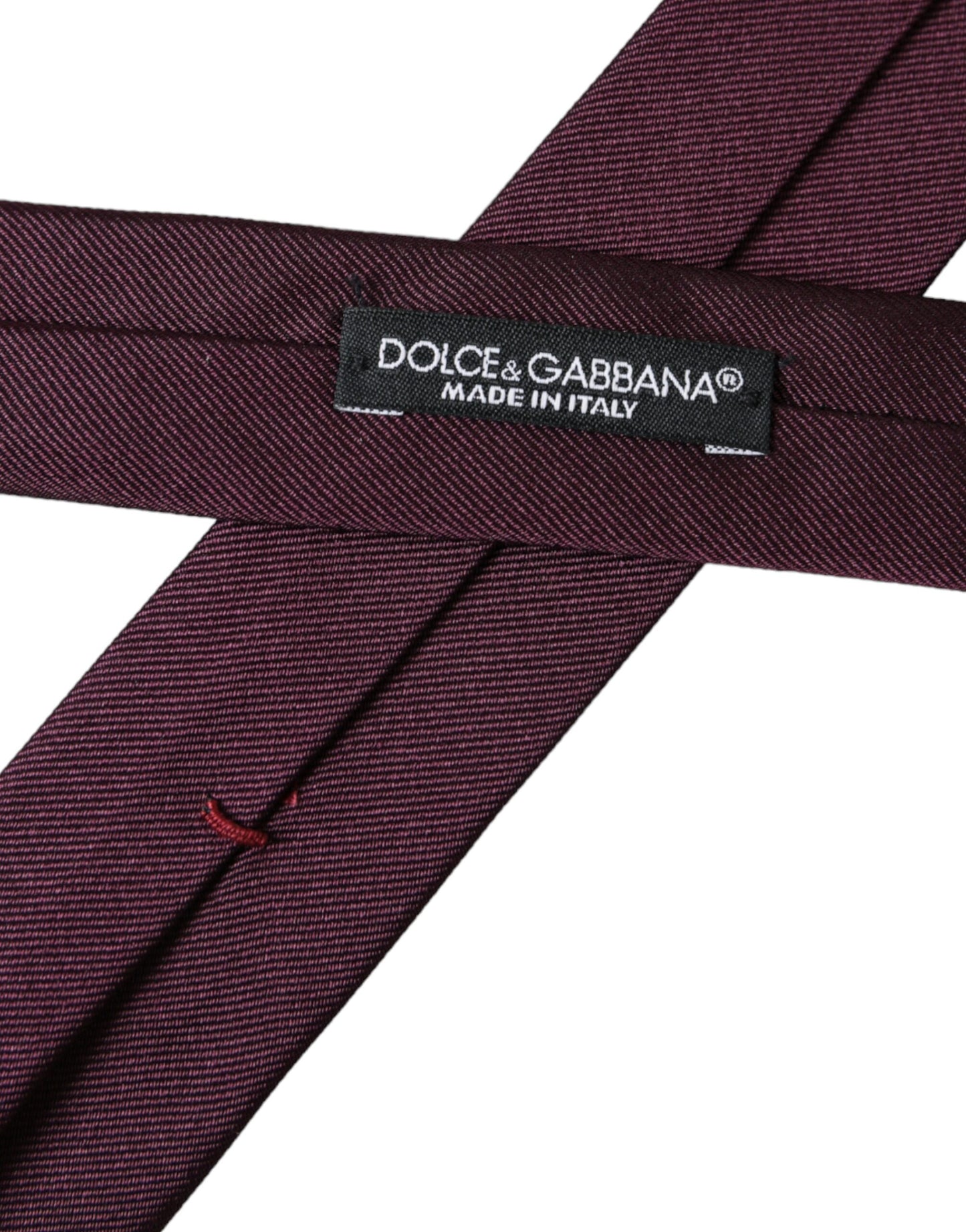 Dolce &amp; Gabbana Bordeaux Solid 100% Silk Adjustable Men Tie