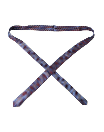 Dolce &amp; Gabbana Blue Purple Patterned Silk Adjustable Men Tie