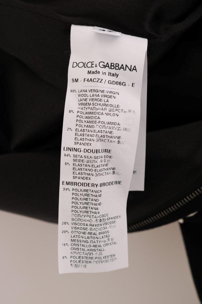 Dolce &amp; Gabbana – Schwarzer Bleistiftrock mit Kristallblumenmuster