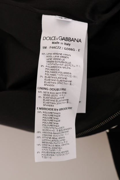 Dolce &amp; Gabbana – Schwarzer Bleistiftrock mit Kristallblumenmuster